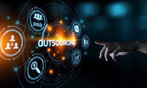 Outsourcing Human Resources Business Internet Technology Concept.